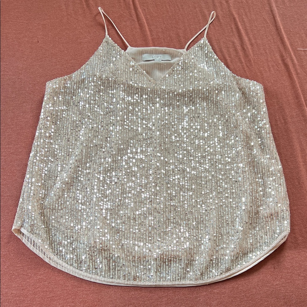 Sequin Beige Cami Top
